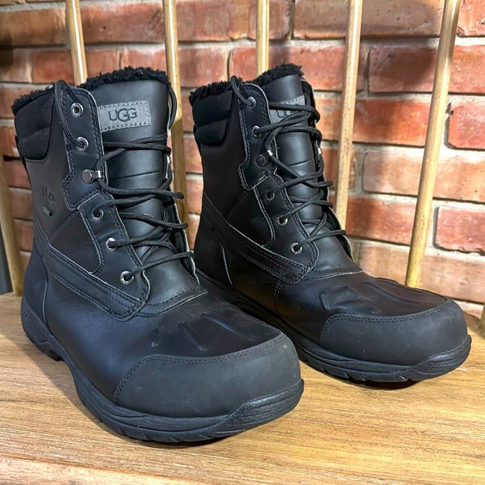 UGG Felton Waterproof Duck Boots Mens 12 Leather Wool Lined Winter Boots